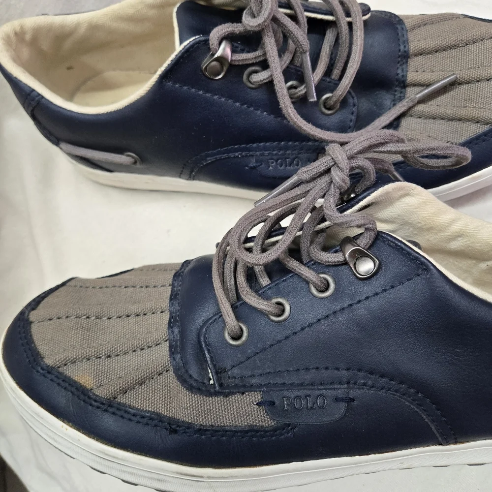 Polo by Ralph Lauren Men's Navy and Gray Casual Shoes. Size 8.5
